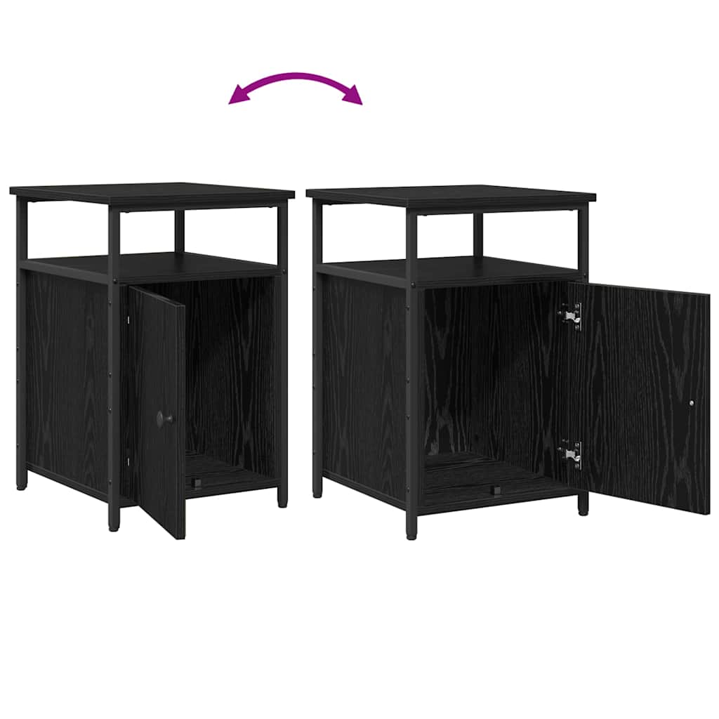 Noptiera 2 pcs stejar negru Lemn compozit — imaginea 11