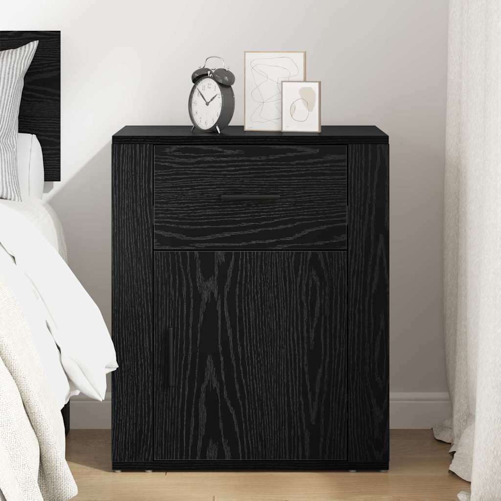 Noptiera stejar negru 50 x 36 x 60 cm Lemn compozit — imaginea 4
