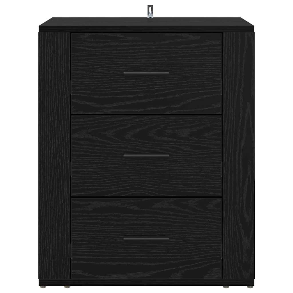 Noptiera stejar negru 50 x 36 x 60 cm Lemn compozit — imaginea 6
