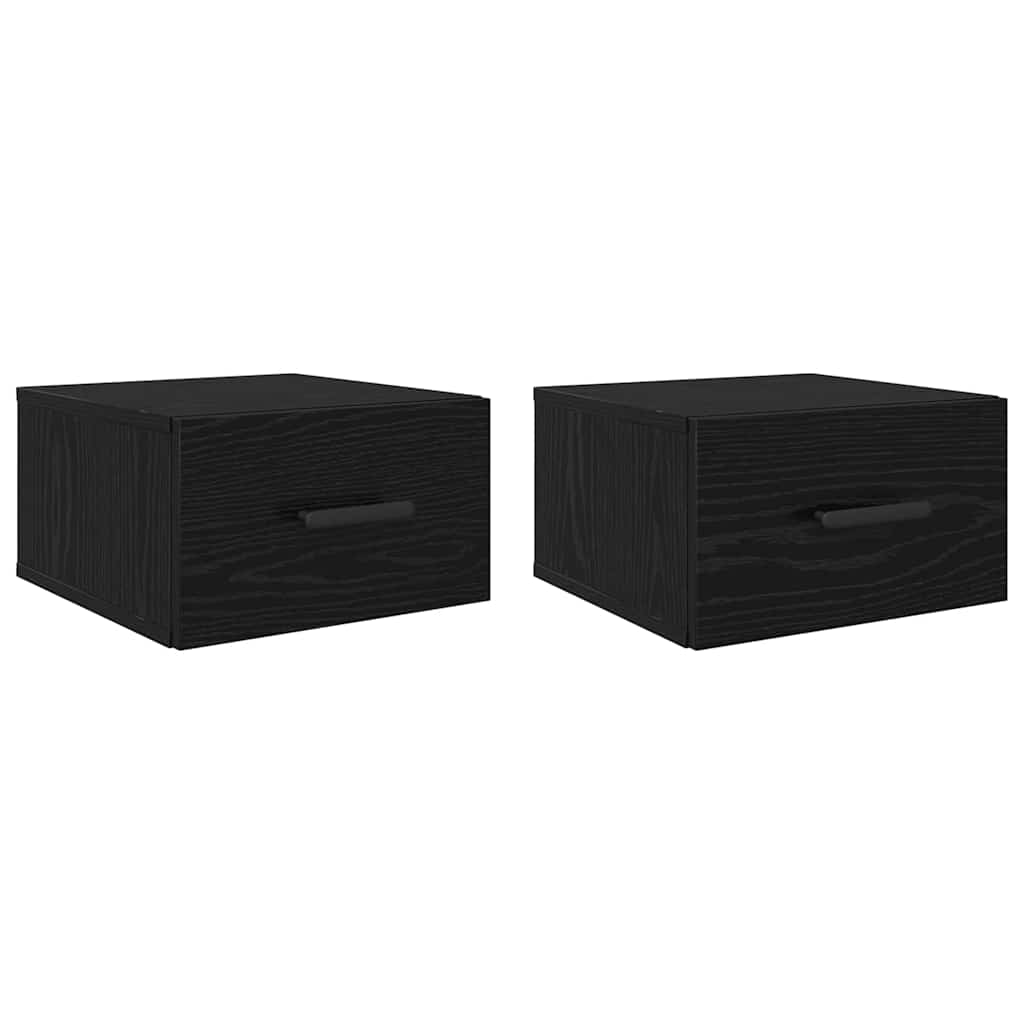 Noptiera Pe perete 2 pcs stejar negru 35 x 35 x 20 cm — imaginea 2