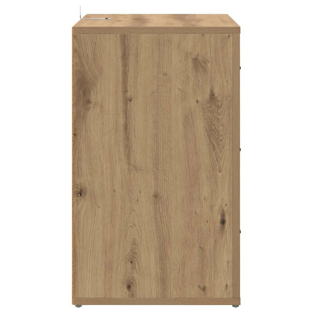Noptiera stejar artizanal 50 x 36 x 60 cm Lemn compozit — imaginea 7
