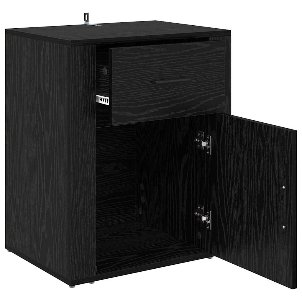 Noptiera stejar negru 50 x 36 x 60 cm Lemn compozit — imaginea 5