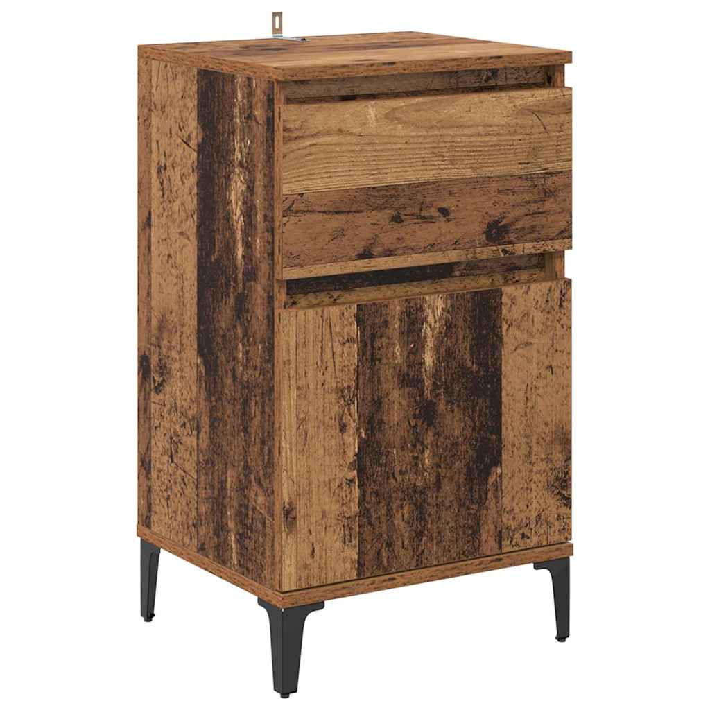Noptiera 2 pcs Lemn vechi 40 x 35 x 70 cm Lemn compozit — imaginea 6