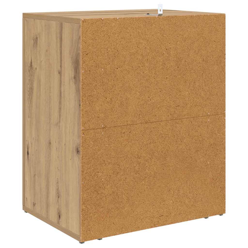 Noptiera stejar artizanal 50 x 36 x 60 cm Lemn compozit — imaginea 8