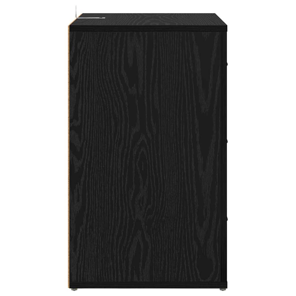 Noptiera stejar negru 50 x 36 x 60 cm Lemn compozit — imaginea 7