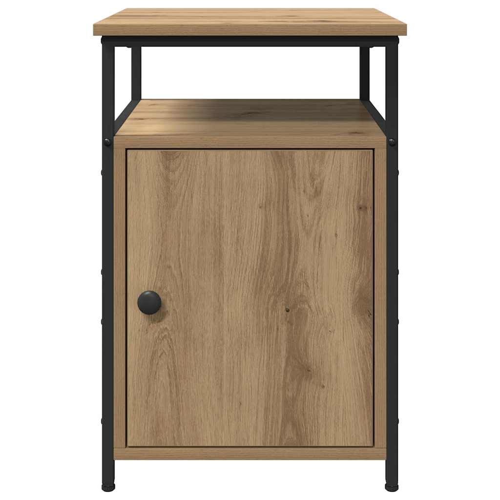 Noptiera 2 pcs stejar artizanal Lemn compozit — imaginea 7
