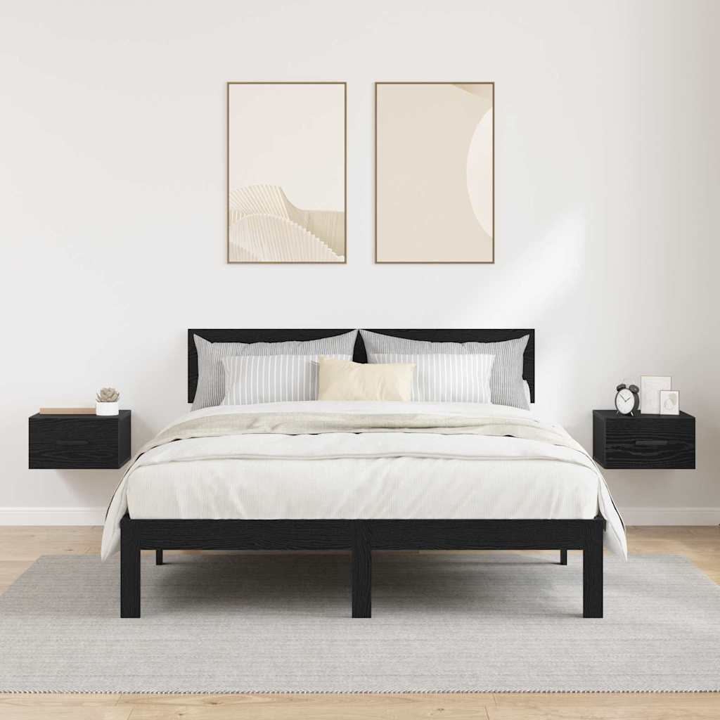 Noptiera Pe perete 2 pcs stejar negru 35 x 35 x 20 cm — imaginea 4