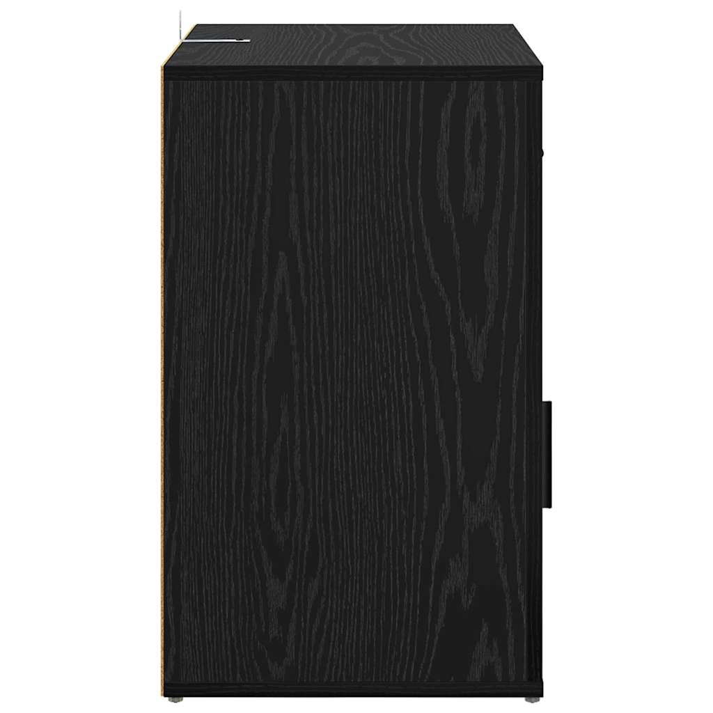 Noptiera stejar negru 50 x 36 x 60 cm Lemn compozit — imaginea 7