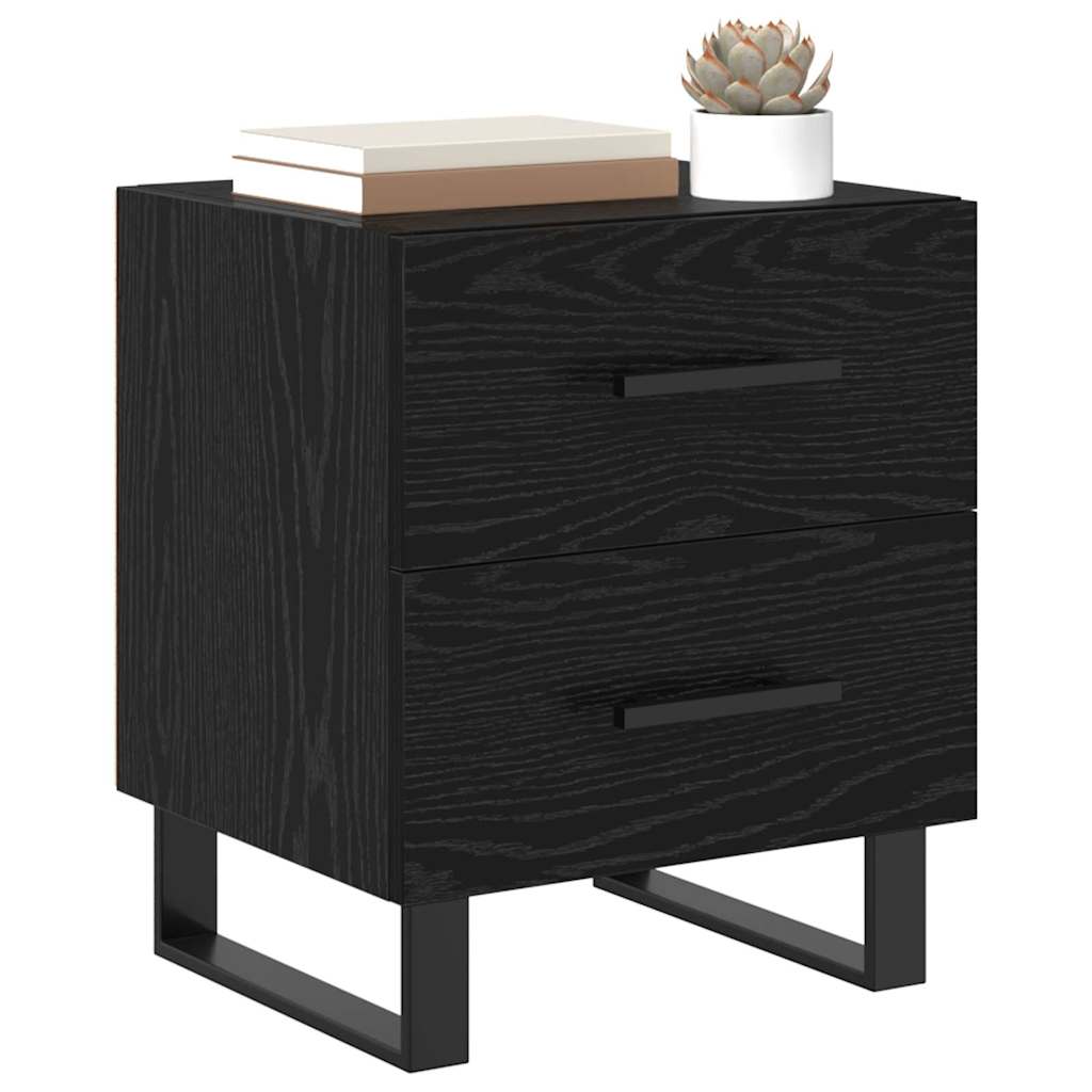 Noptiera stejar negru 40 x 35 x 47.5 cm Lemn compozit — imaginea 3