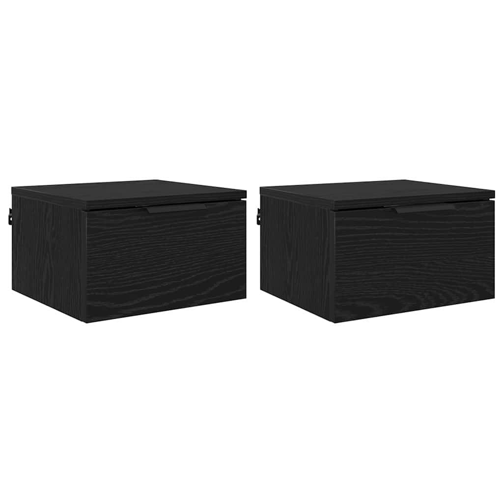 Noptiera cu sertar 2 pcs stejar negru 34 x 30 x 20 cm — imaginea 2