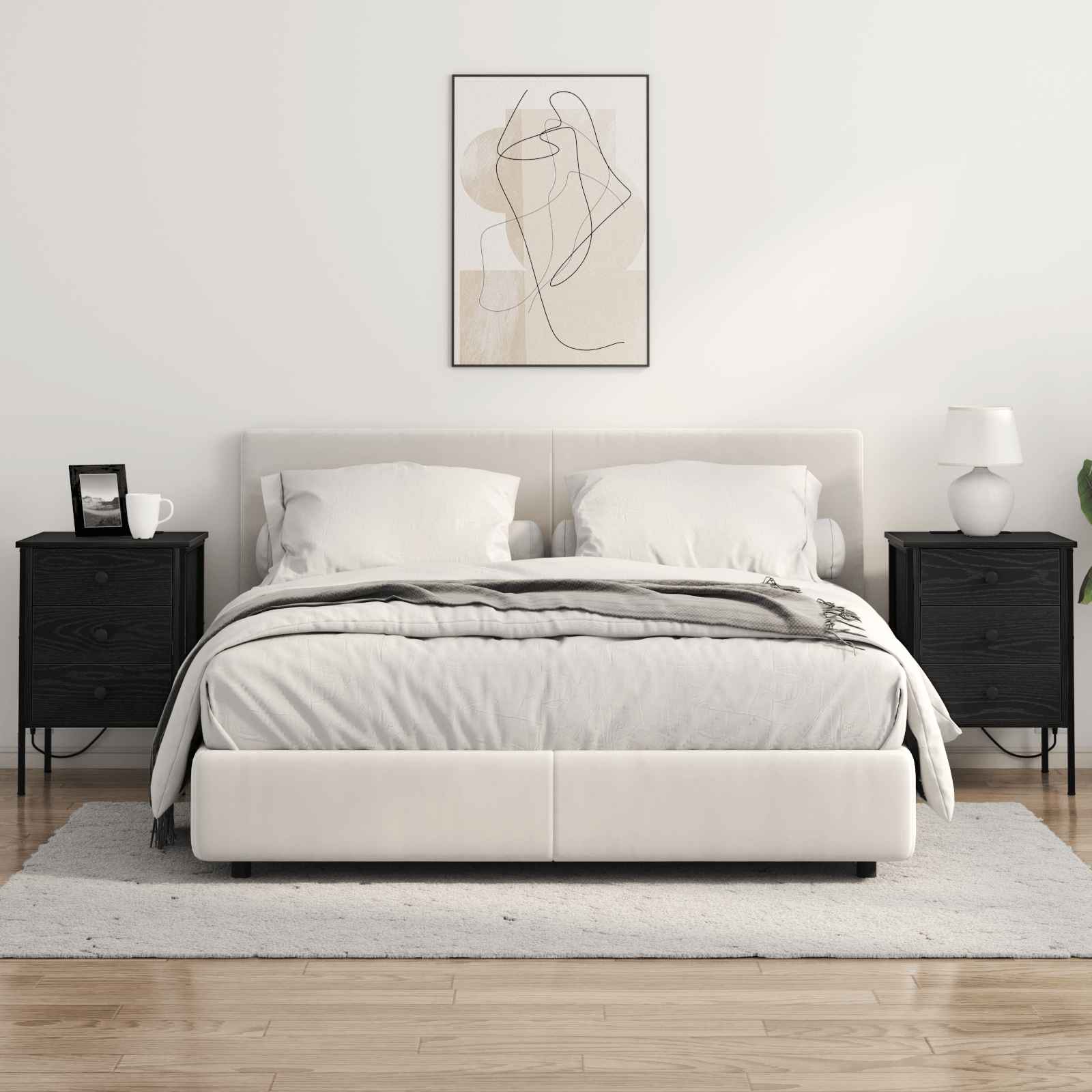 Noptiera stejar negru 42 x 41 x 61 cm Lemn compozit — imaginea 4