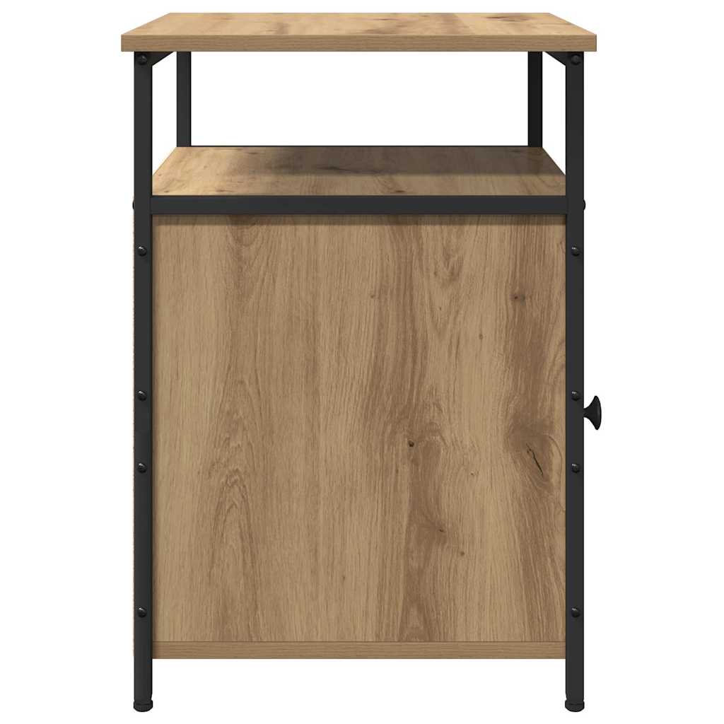 Noptiera 2 pcs stejar artizanal Lemn compozit — imaginea 8
