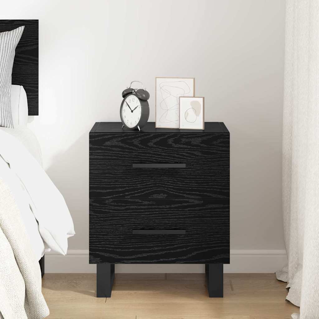 Noptiera stejar negru 40 x 35 x 47.5 cm Lemn compozit — imaginea 4