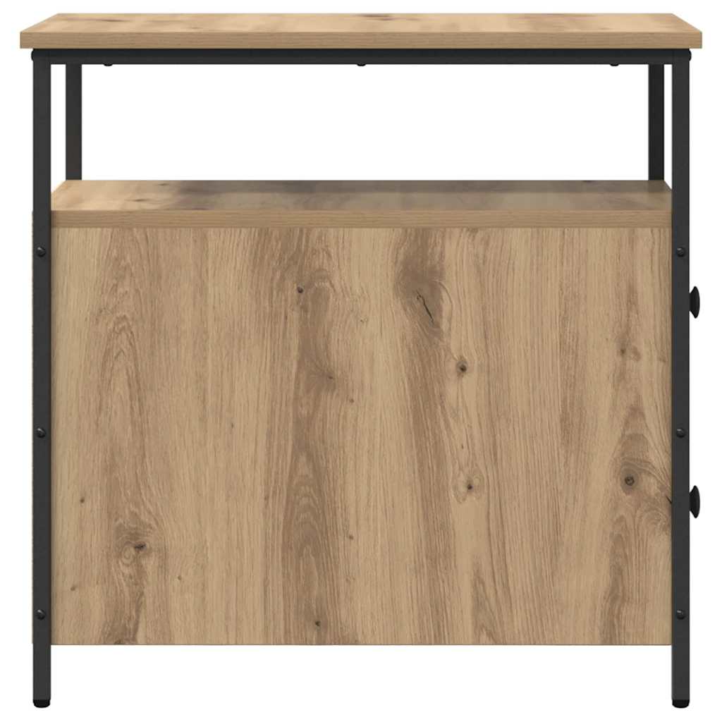 Noptiera cu sertar stejar artizanal 30 x 60 x 60 cm — imaginea 7