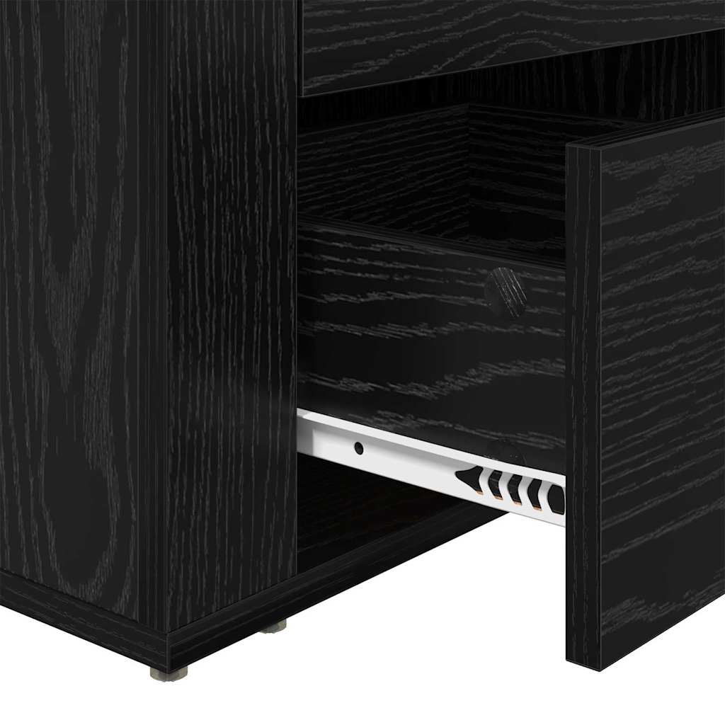 Noptiera stejar negru 50 x 36 x 60 cm Lemn compozit — imaginea 9