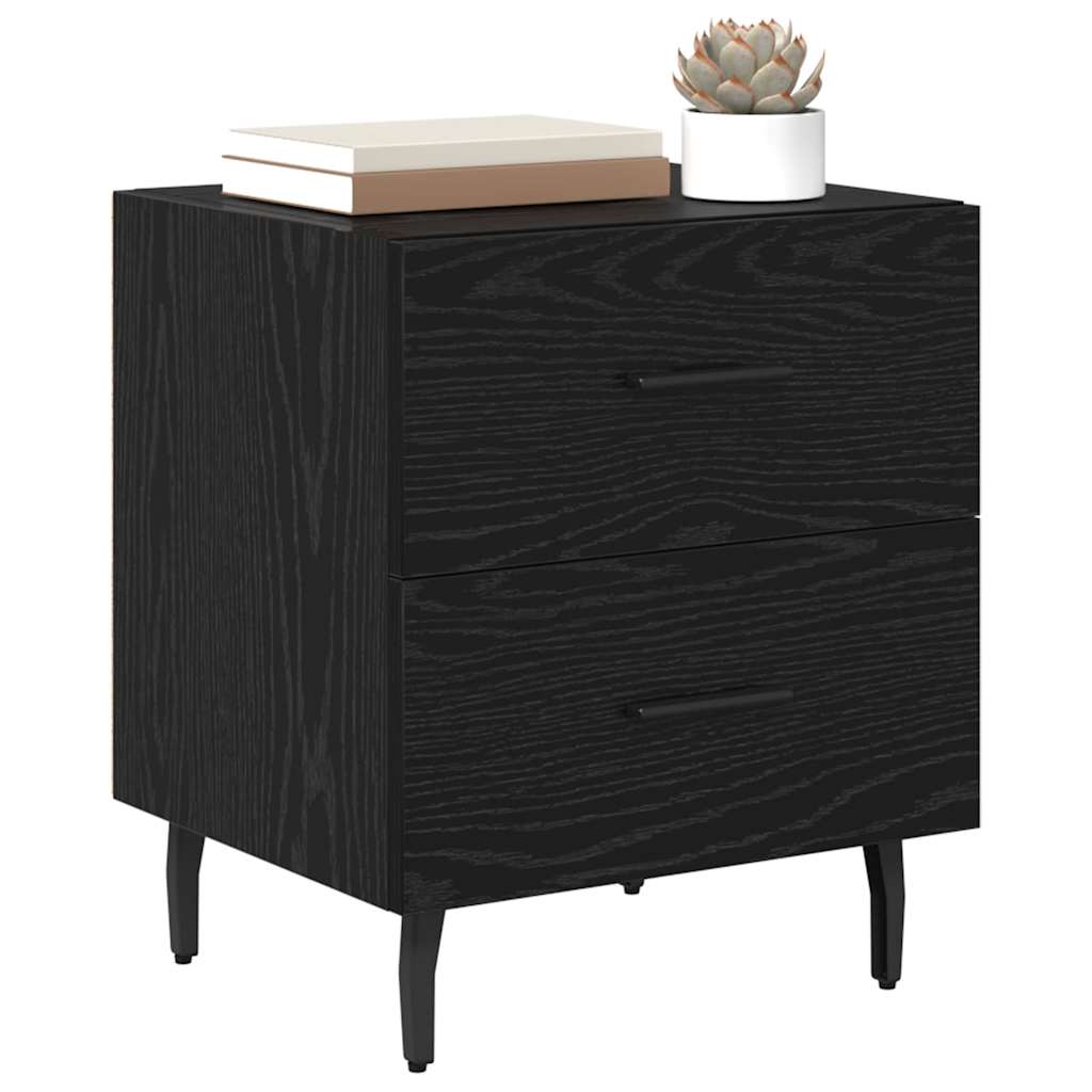 Noptiera stejar negru 40 x 35 x 47.5 cm Lemn compozit — imaginea 3