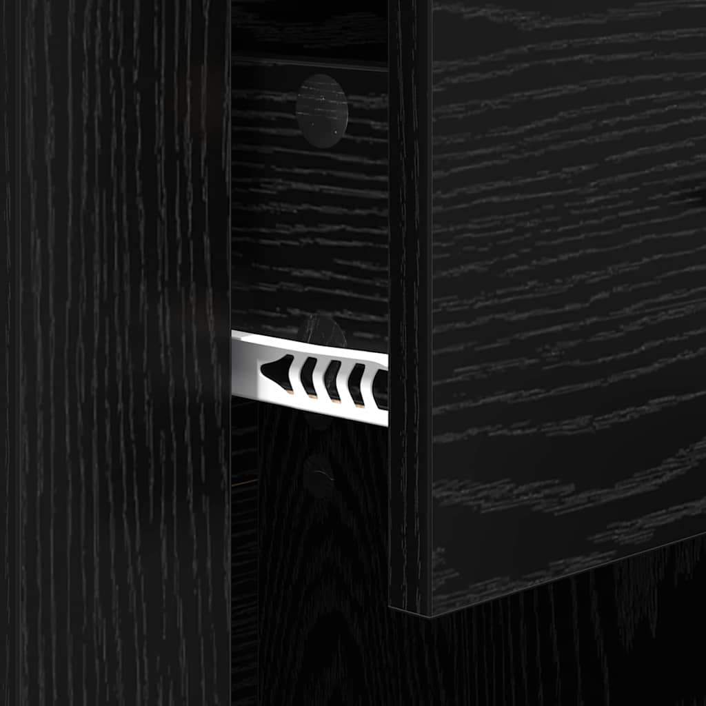 Noptiera stejar negru 50 x 36 x 60 cm Lemn compozit — imaginea 9
