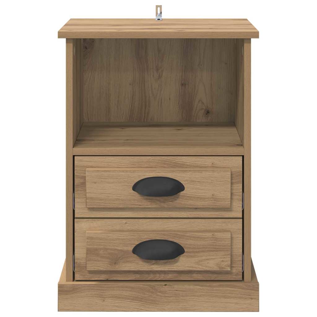Noptiera 2 pcs stejar artizanal 43 x 36 x 60 cm — imaginea 7