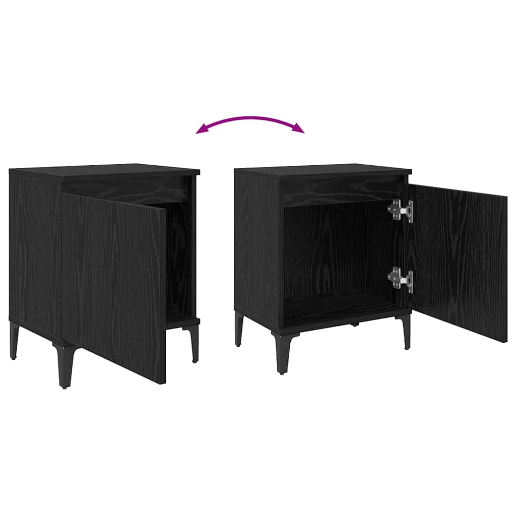 Noptiera stejar negru 40 x 30 x 50 cm Lemn compozit — imaginea 11