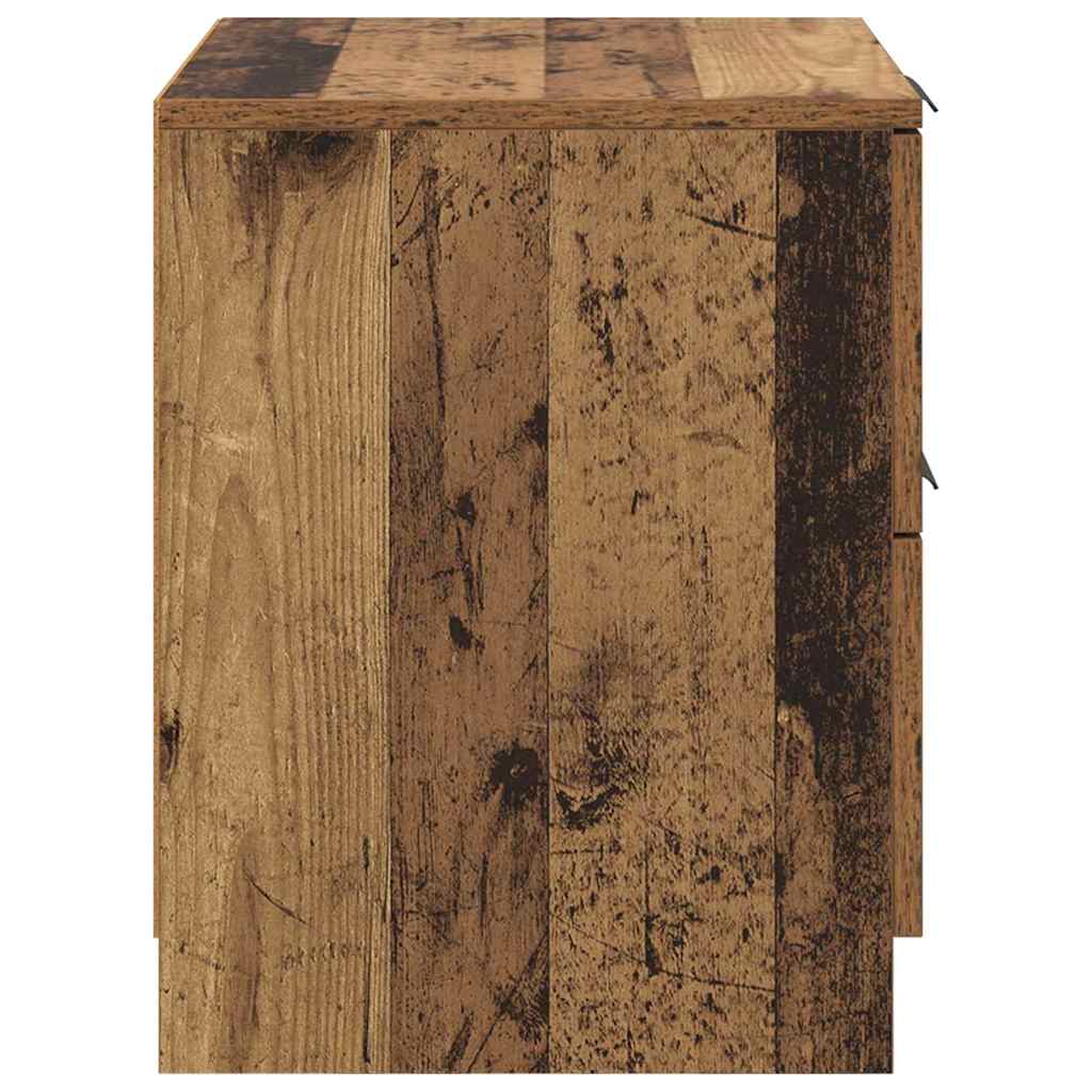 Noptiera 2 pcs Lemn vechi 45 x 39 x 50 cm Lemn compozit — imaginea 8
