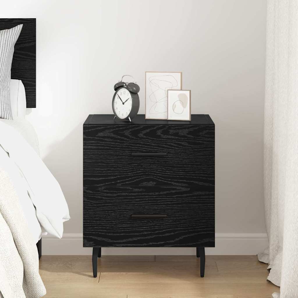 Noptiera stejar negru 40 x 35 x 47.5 cm Lemn compozit — imaginea 4