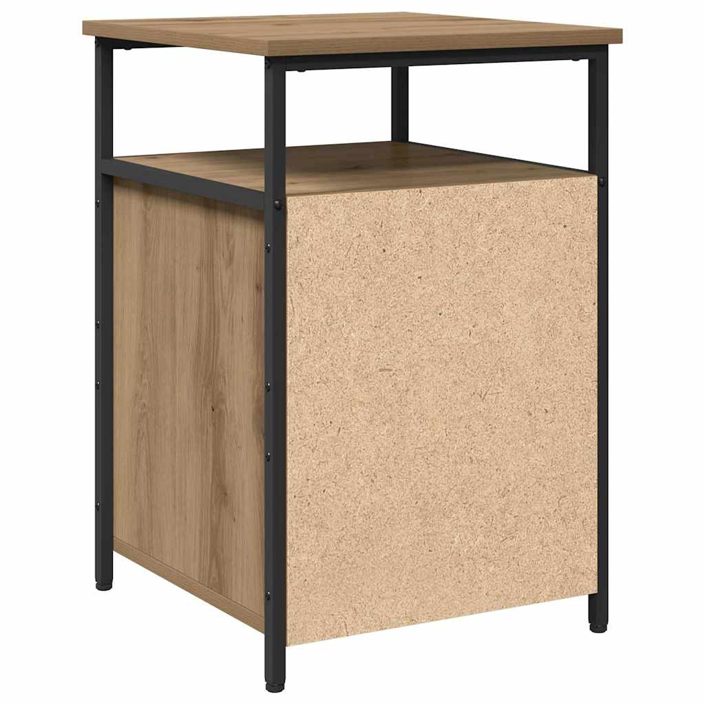 Noptiera 2 pcs stejar artizanal Lemn compozit — imaginea 9