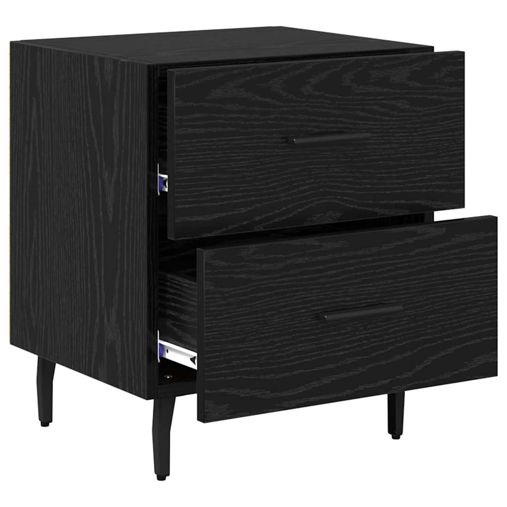 Noptiera stejar negru 40 x 35 x 47.5 cm Lemn compozit — imaginea 5