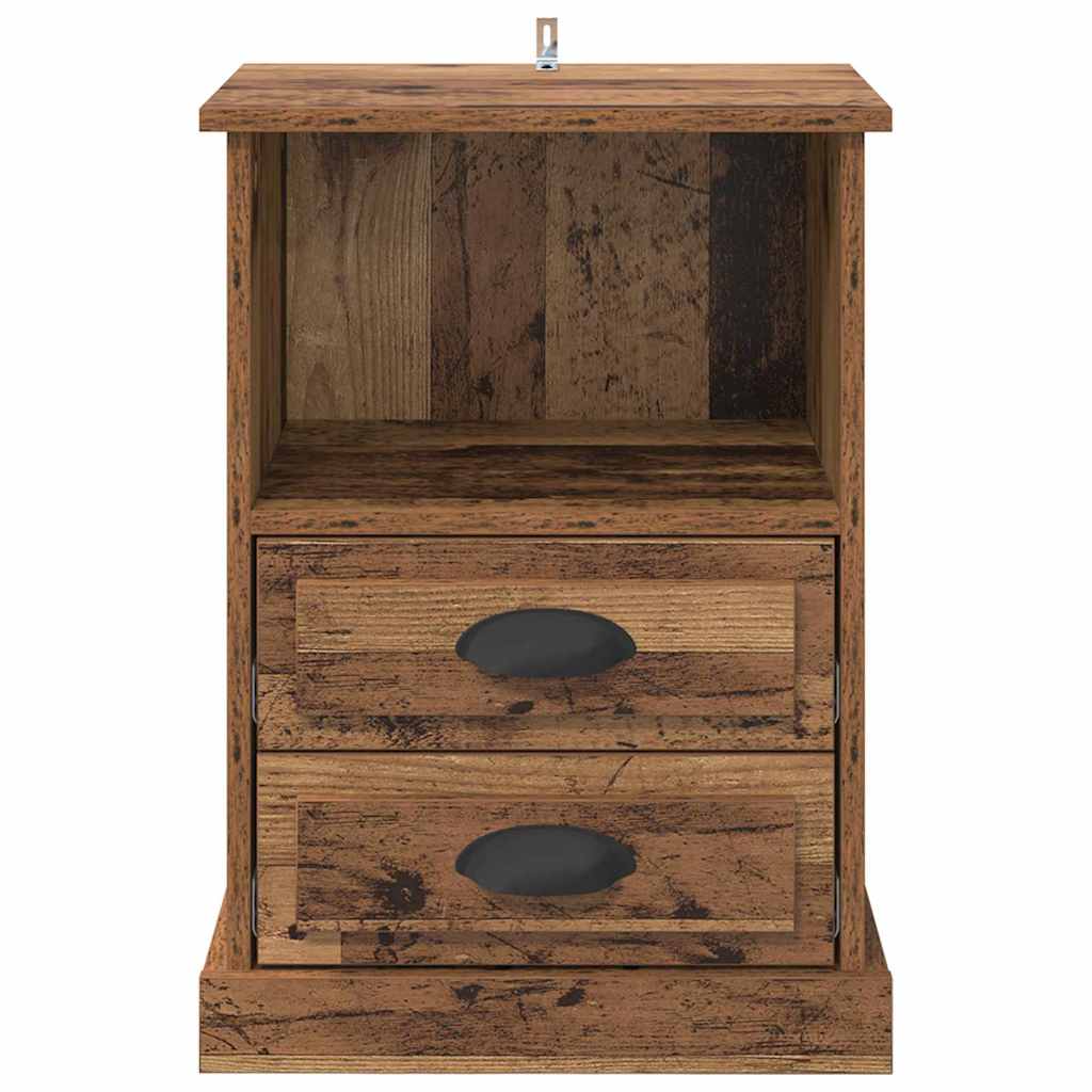 Noptiera 2 pcs Lemn vechi 43 x 36 x 60 cm Lemn compozit — imaginea 7