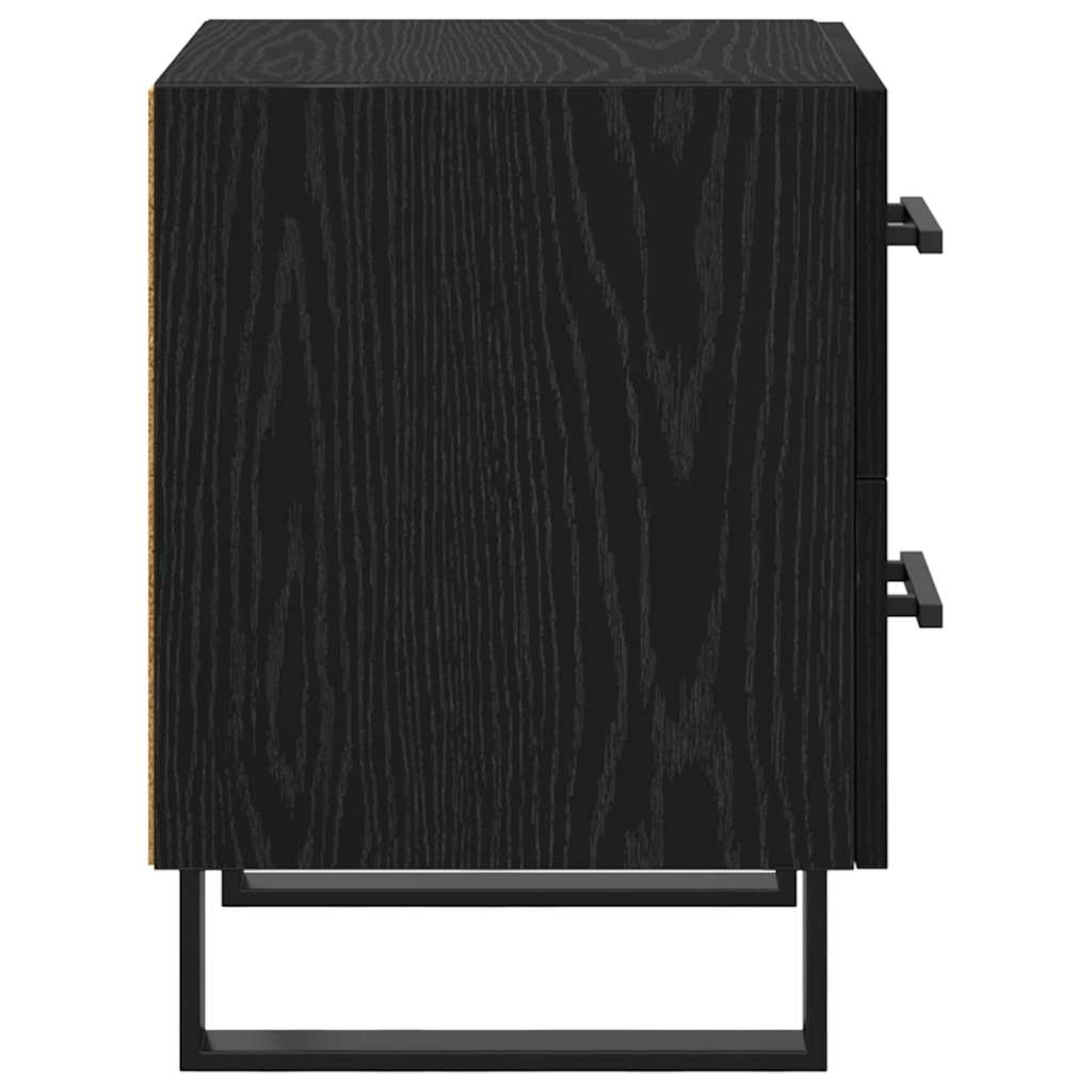 Noptiera stejar negru 40 x 35 x 47.5 cm Lemn compozit — imaginea 7
