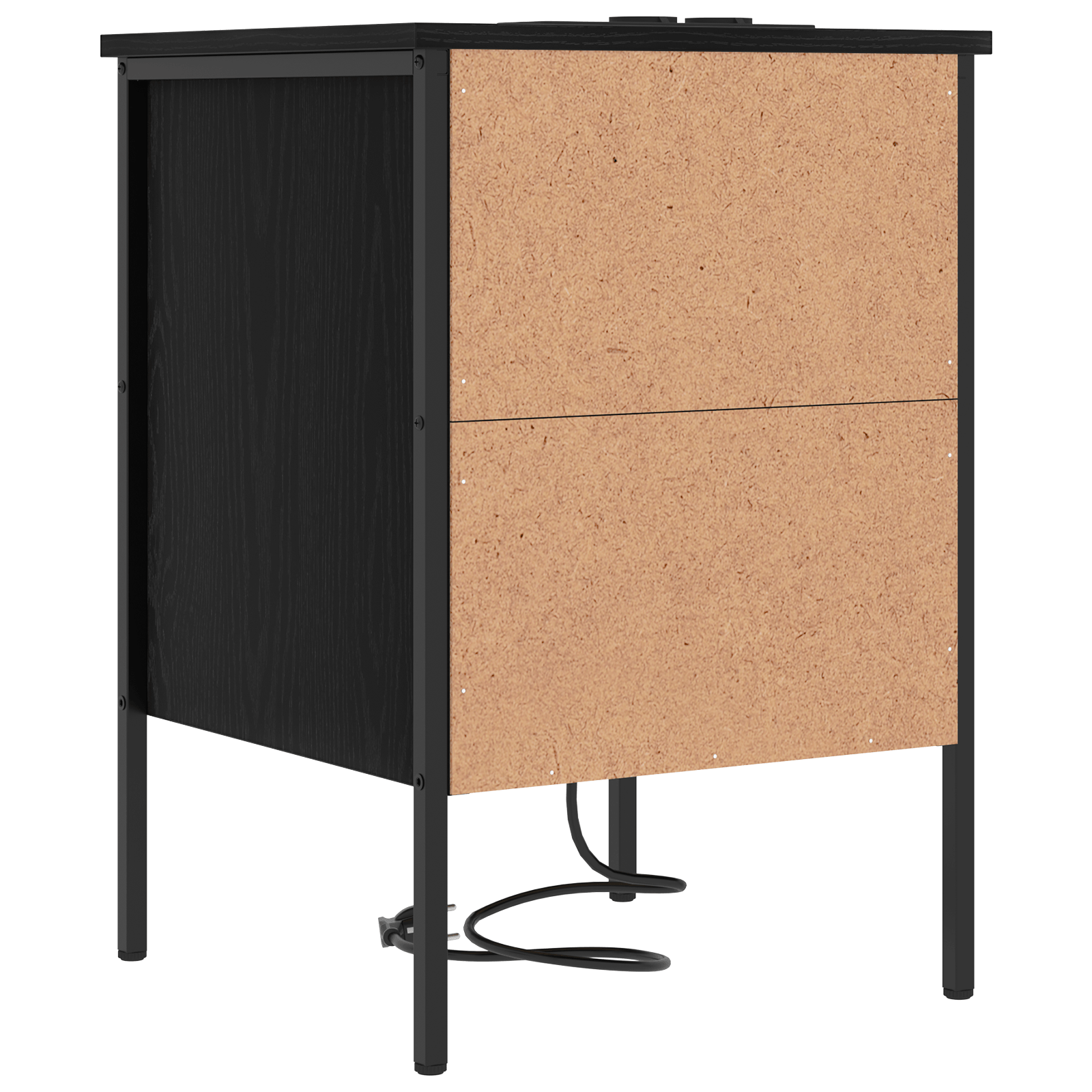 Noptiera stejar negru 42 x 41 x 61 cm Lemn compozit — imaginea 8