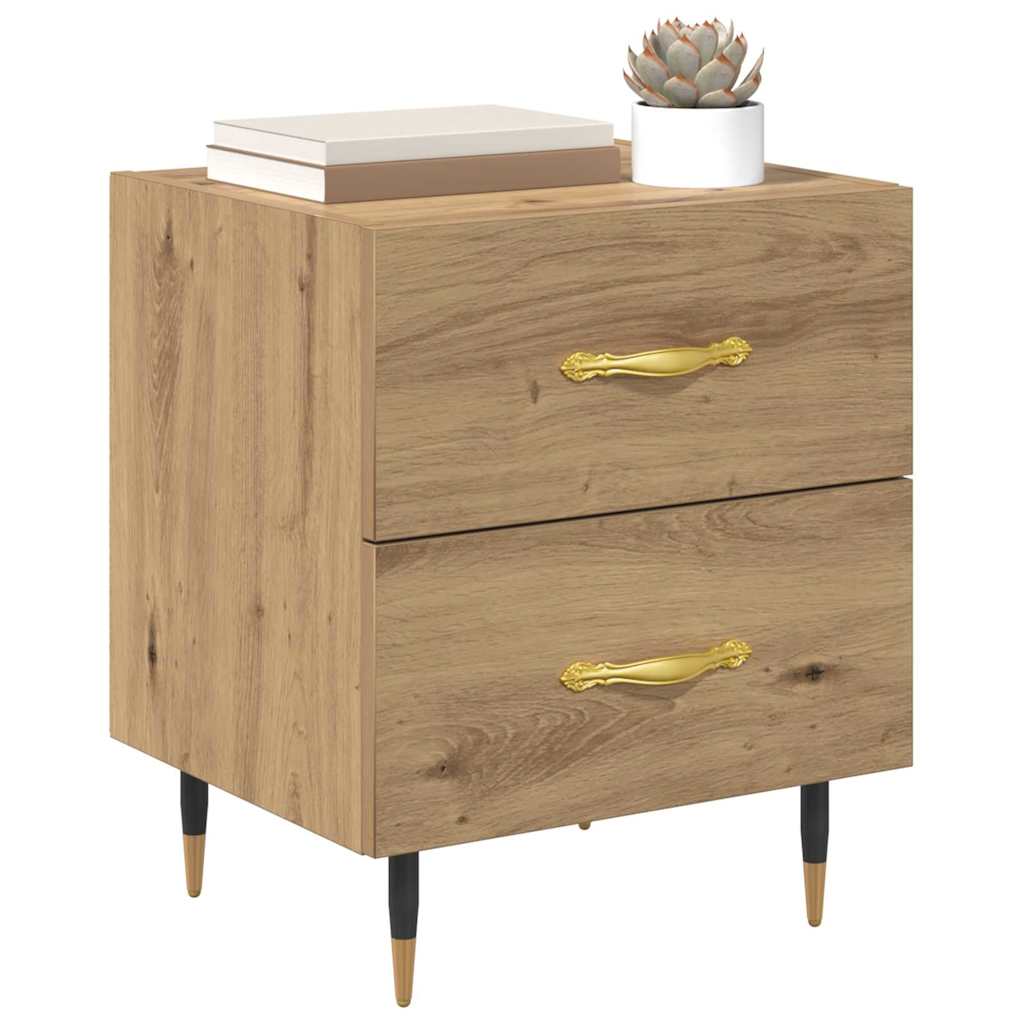 Noptiera cu sertar stejar artizanal 40 x 35 x 47.5 cm — imaginea 3