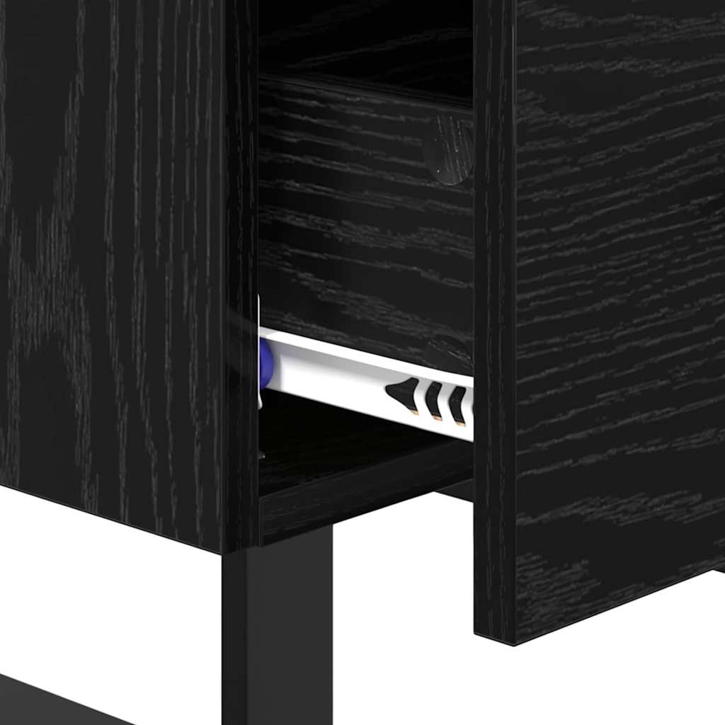 Noptiera stejar negru 40 x 35 x 47.5 cm Lemn compozit — imaginea 9