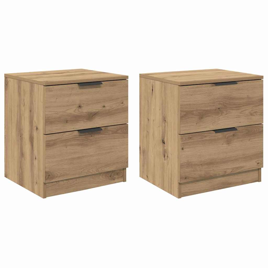 Noptiera 2 pcs stejar artizanal 45 x 39 x 50 cm — imaginea 2