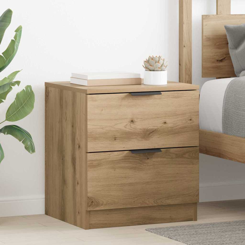 Noptiera 2 pcs stejar artizanal 45 x 39 x 50 cm — imaginea 3