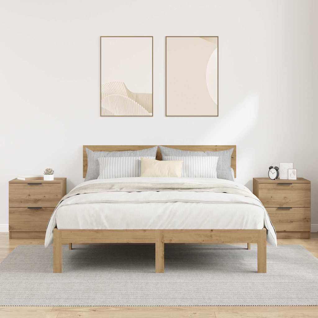 Noptiera 2 pcs stejar artizanal 45 x 39 x 50 cm — imaginea 4