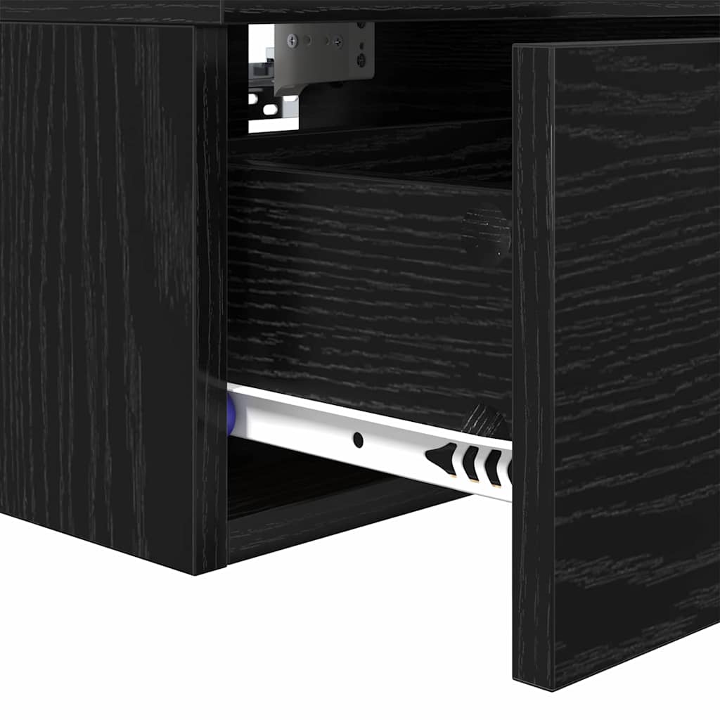 Noptiera cu sertar 2 pcs stejar negru 34 x 30 x 20 cm — imaginea 10