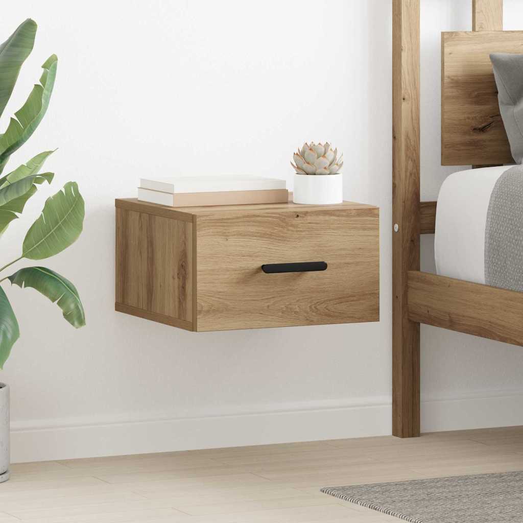Noptiera 2 pcs stejar artizanal 35 x 35 x 20 cm — imaginea 3