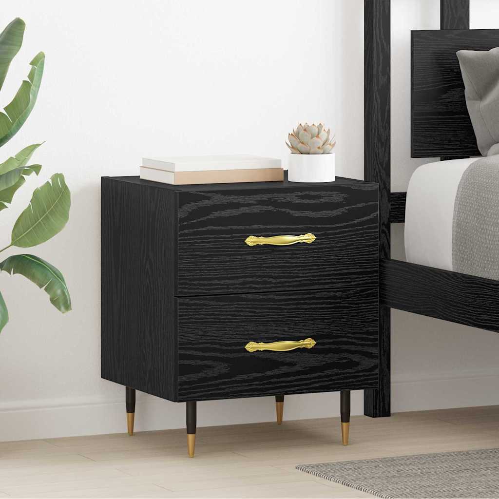 Noptiera stejar negru 40 x 35 x 47.5 cm Lemn compozit — imaginea 2