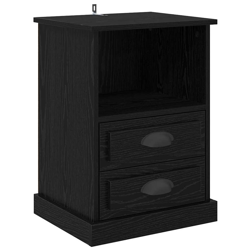 Noptiera stejar negru 43 x 36 x 60 cm Lemn compozit — imaginea 2