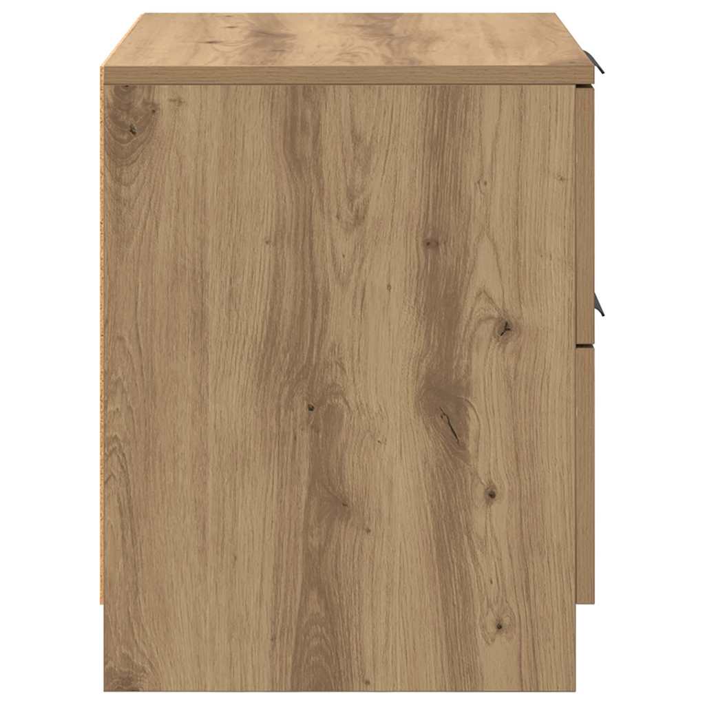 Noptiera 2 pcs stejar artizanal 45 x 39 x 50 cm — imaginea 8