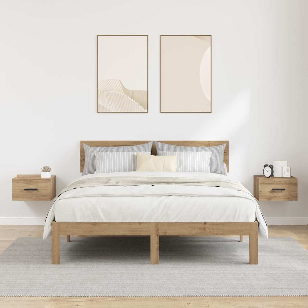 Noptiera 2 pcs stejar artizanal 35 x 35 x 20 cm — imaginea 4