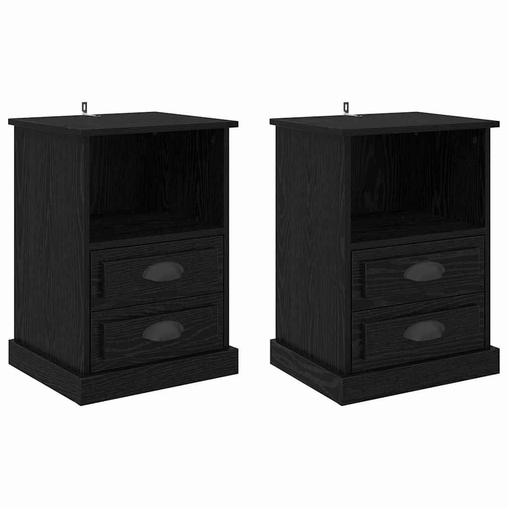 Noptiera cu sertar 2 pcs stejar negru 43 x 36 x 60 cm — imaginea 2
