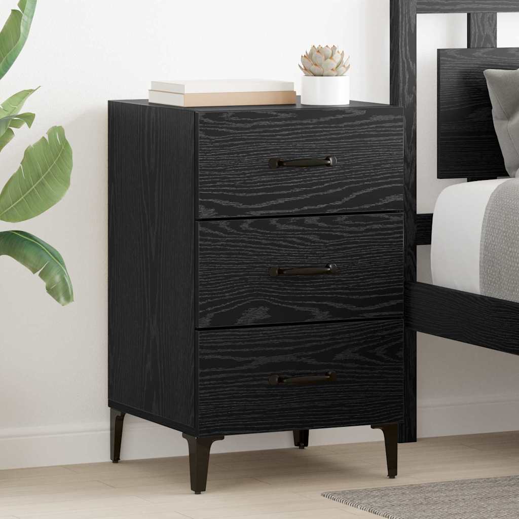 Noptiera stejar negru 40 x 40 x 66 cm Lemn compozit — imaginea 2