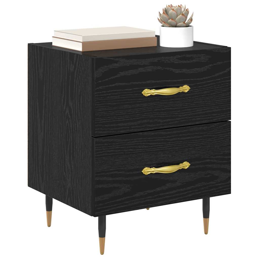 Noptiera stejar negru 40 x 35 x 47.5 cm Lemn compozit — imaginea 3
