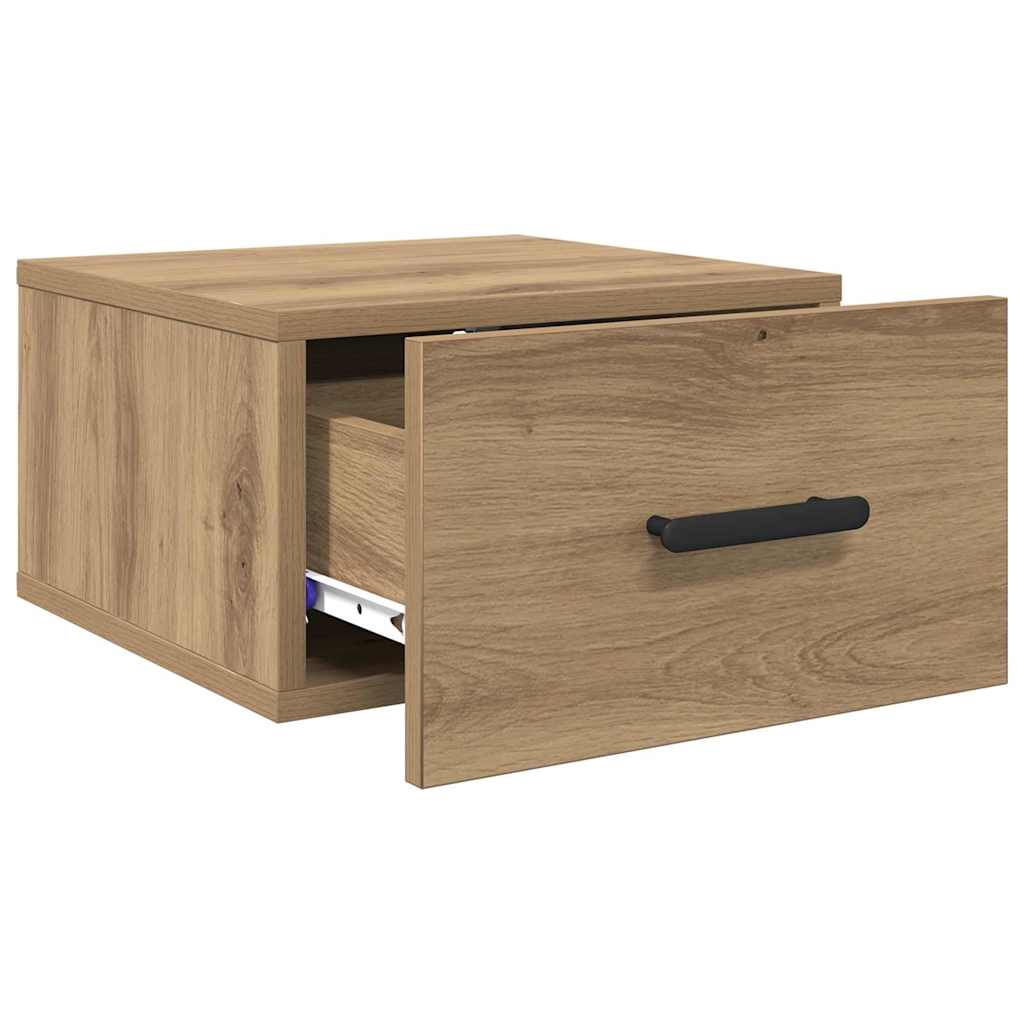 Noptiera 2 pcs stejar artizanal 35 x 35 x 20 cm — imaginea 5