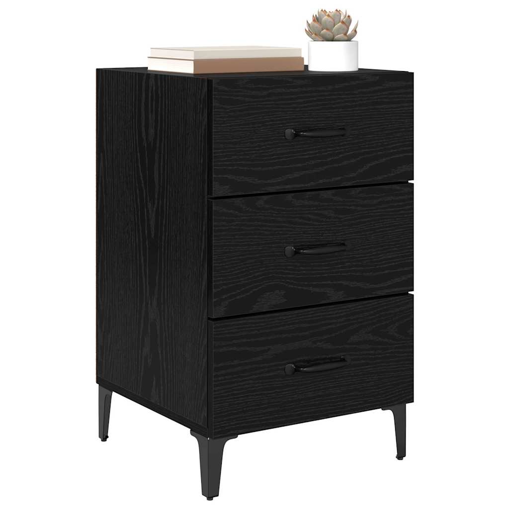 Noptiera stejar negru 40 x 40 x 66 cm Lemn compozit — imaginea 3