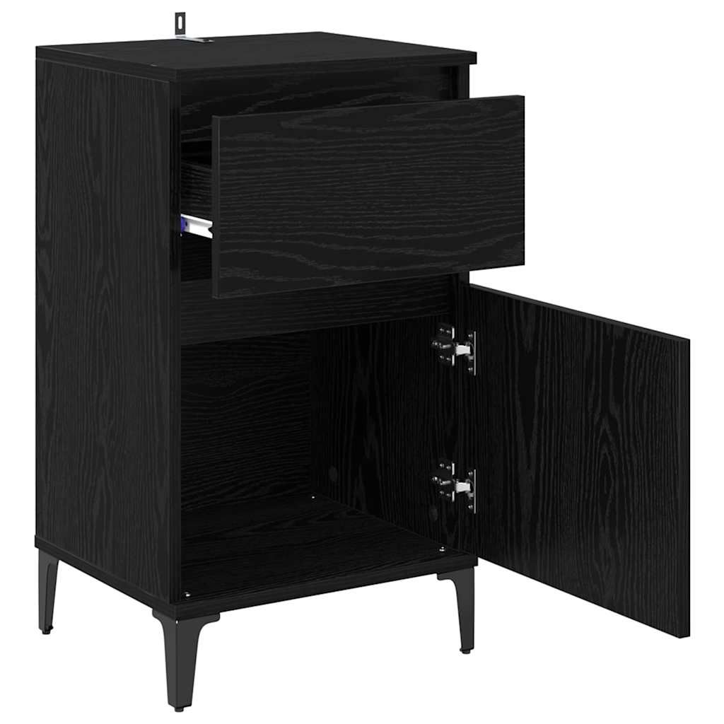Noptiera stejar negru 40 x 35 x 70 cm Lemn compozit — imaginea 5