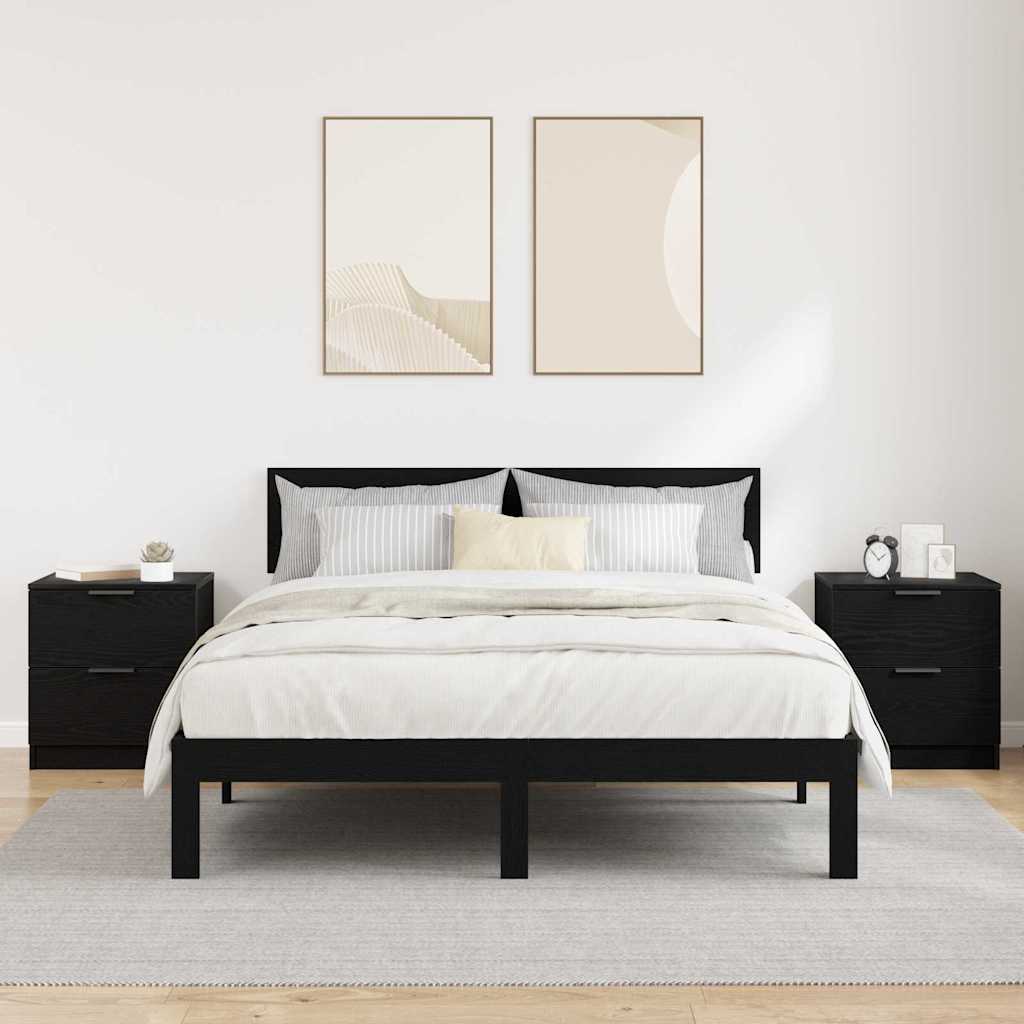 Noptiera cu sertar 2 pcs stejar negru 45 x 39 x 50 cm — imaginea 4