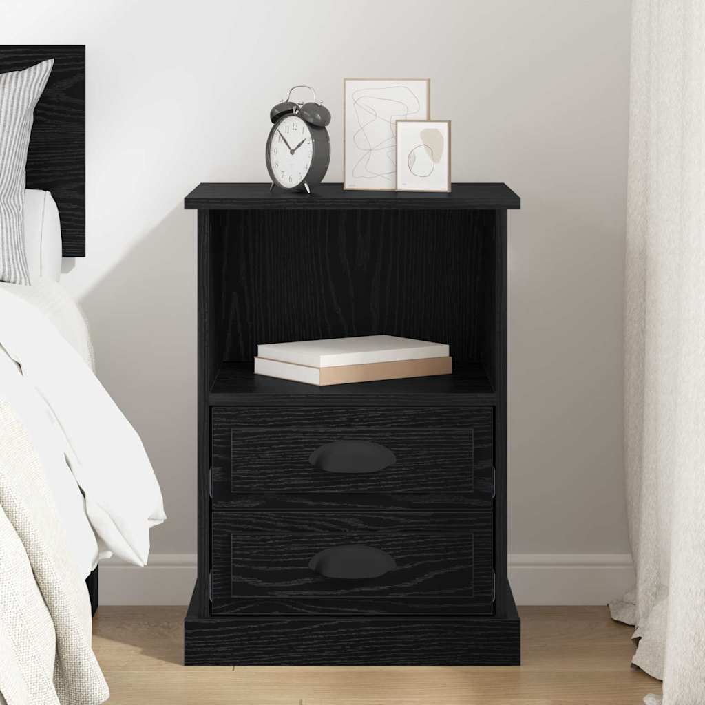 Noptiera stejar negru 43 x 36 x 60 cm Lemn compozit — imaginea 4
