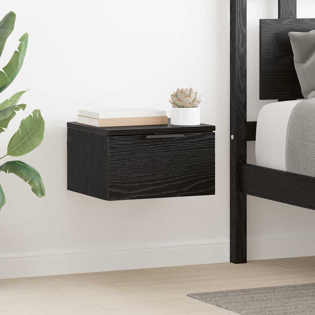 Noptiera stejar negru 34 x 30 x 20 cm Lemn compozit — imaginea 3